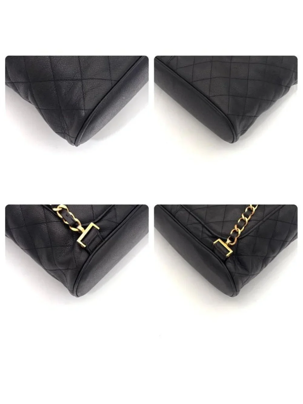 Chanel Quilted Caviar Leather Chain Backpack Black
